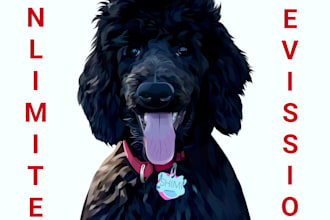 draw your pet like a cartoon, vector pet potrait