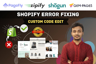 fix your shopify bugs , html css and liquid code
