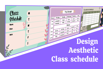 design aesthetic class schedule according to you