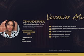 record a south african voice for commercials and brands