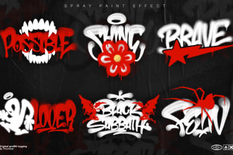 create graffiti tagging with spray paint texture for you