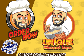 design modern mascot cartoon character for business , youtube, gaming
