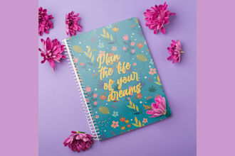 design amazon kdp journal cover and custom cover for notebook