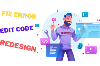 fix, edit HTML, CSS, javascript, react,  node, wordpress code, errors