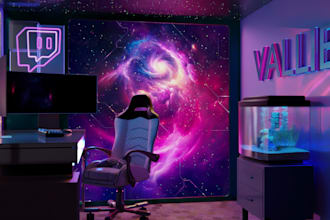 make a 3d green screen background for your streamings
