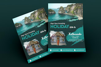 design travel or tour flyers