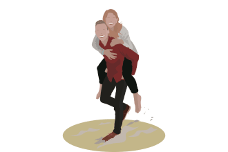 draw a faceless custom minimalist portrait of family, couple