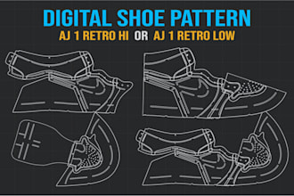 make digital shoe pattern for air jordan 1 retro hi or low