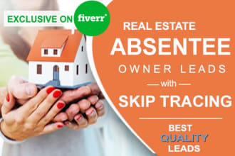 provide you real estate absentee owner leads with skip trace