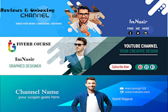 create catchy youtube channel banner, channel art, yt cover