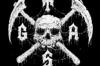 create a black death metal illustration