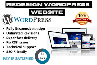redesign, edit, recreate, and update the wordpress website