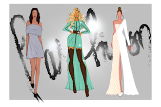 draw digital fashion illustrations, sketches and flats