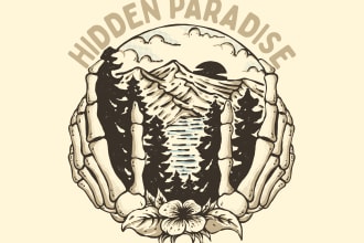 create vintage logo, tshirt, packaging, music, band and more