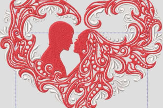 do embroidery digitizing logo into emb, dst, pes in 1 hour
