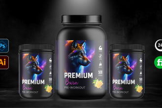 design supplement label design, vitamin, cbd jar