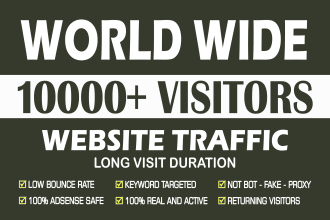 drive 10,000 plus safe human web traffic