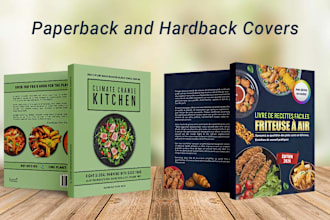 design recipes and cookbook KDP covers for ebook and print books