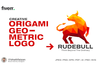 design a creative origami and geometric or polygonal logo