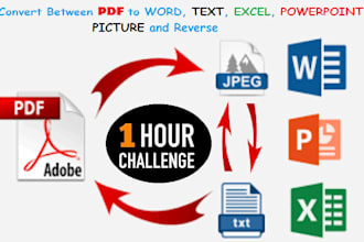 convert PDF to word, excel or picture image and reverse