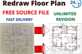 redraw floor plan, architectural plan, real estate plan