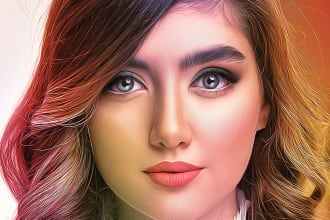 digital oil painting realistic portrait photo pet caricature