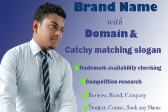 create your company, product, and brand names with catchy slogan