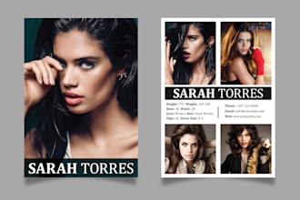do professional comp card design within 24 hours