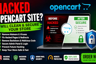 fix hacked opencart website, remove malware, make it clean