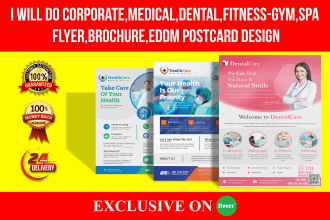 do corporate medical dental fitness gym spa flyer brochure eddm postcard design
