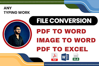 convert pdf to word, typewriting image to word or scanned documents to excel