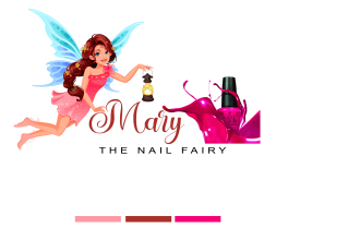 design water color nail logo