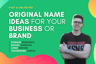 create professional business names, taglines, slogans and logo