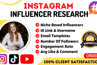find best instagram influencer research list for your niche