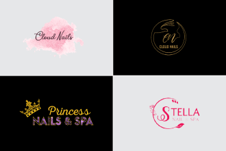 modern makeup, cosmetic and spa, eyelash, hair, nail, logo