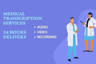 do medical transcription in english