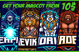 create premium mascot logo illustration for esport, youtube, twitch, gaming