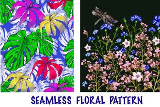 design seamless floral patterns and textile print for you