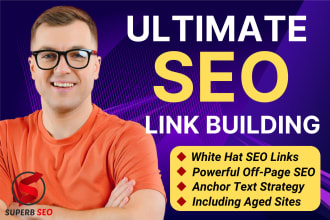 build SEO backlinks high da authority link building service for website ranking