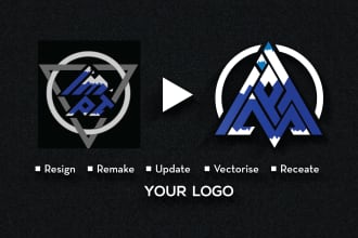 remake, redesign, recreate, vectorize, update your logo