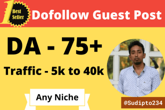 publish guest post on da 75 plus real traffic blog