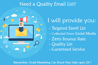 provide targeted valid bulk email list for email blast