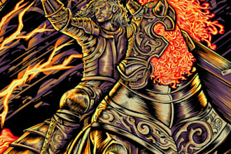 design tshirt merch print art with dark art style