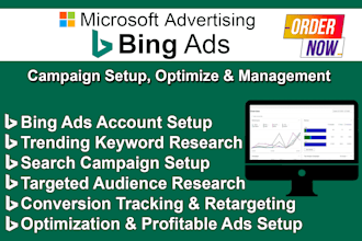 setup bing ads campaign, optimize and fully management