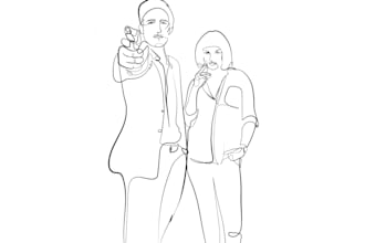 draw line art portrait