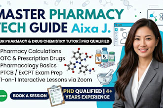 tutor you in basic pharmacy technician subjects and drug chemistry