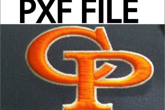 do pxf embroidery digitizing into dst,pes,hus in 2 hours