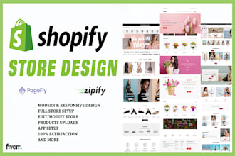 create shopify store design, shopify website design, redesign shopify store