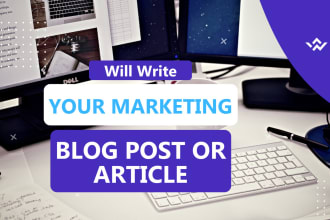 write your marketing blog post or article
