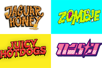 create custom text logo with playful hand lettering